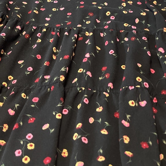 Popsugar Women Floral Babydoll Blouse Long Sleeve Black Sz XXL Fairy Boho Flowy - Picture 6 of 10